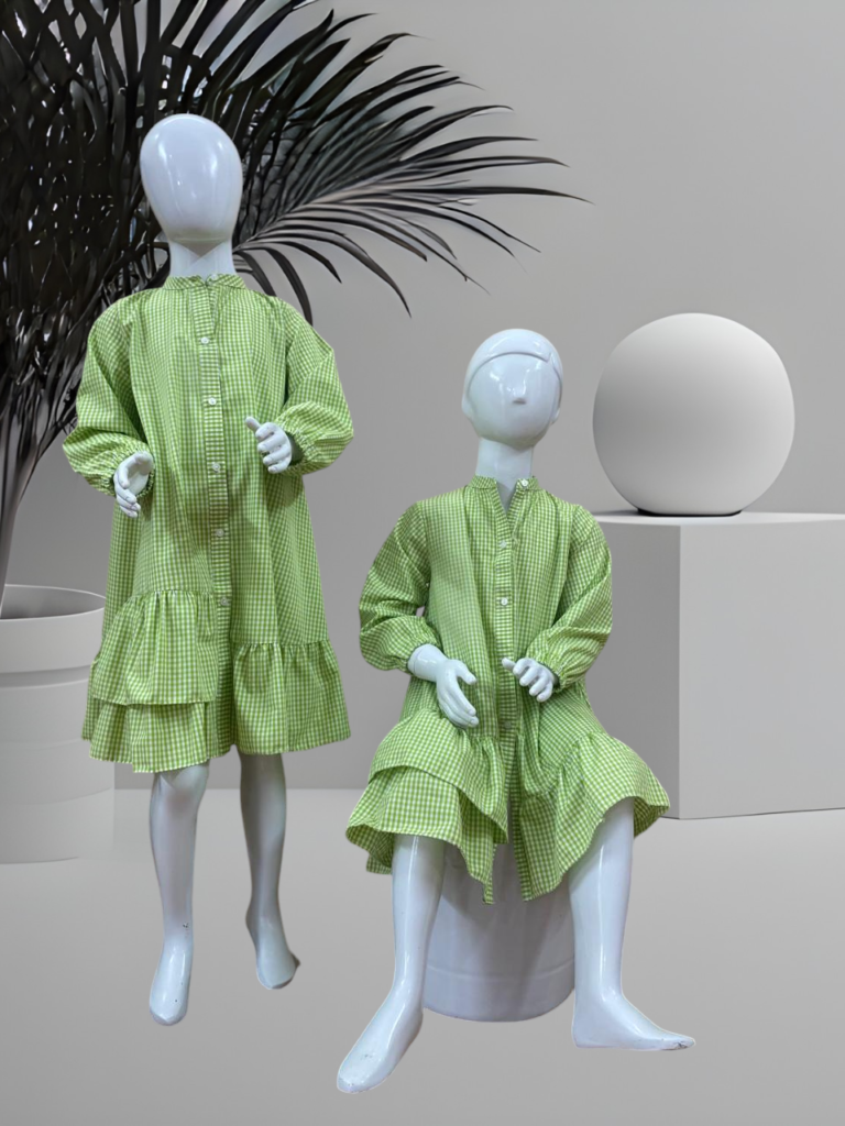 WS-G-A00010 Light Green Check Tops